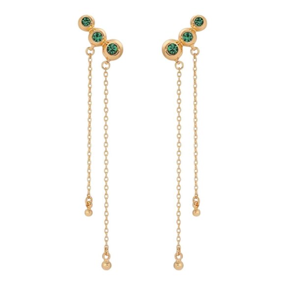 ettika Jewelry - Ettika Emerald City Waterfall Earrings 18k Gold Plated With Green Crystals NWD